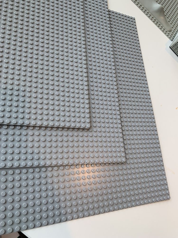 Trzy płyty lego konstrukcyjne szare 48x48 vintage
