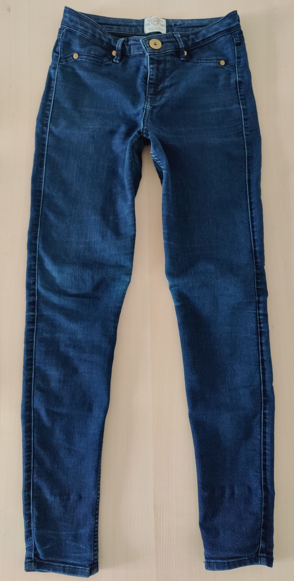 Spodnie damskie, dżinsy, jeansy slim, skinny, 8R/34R/S; River Island