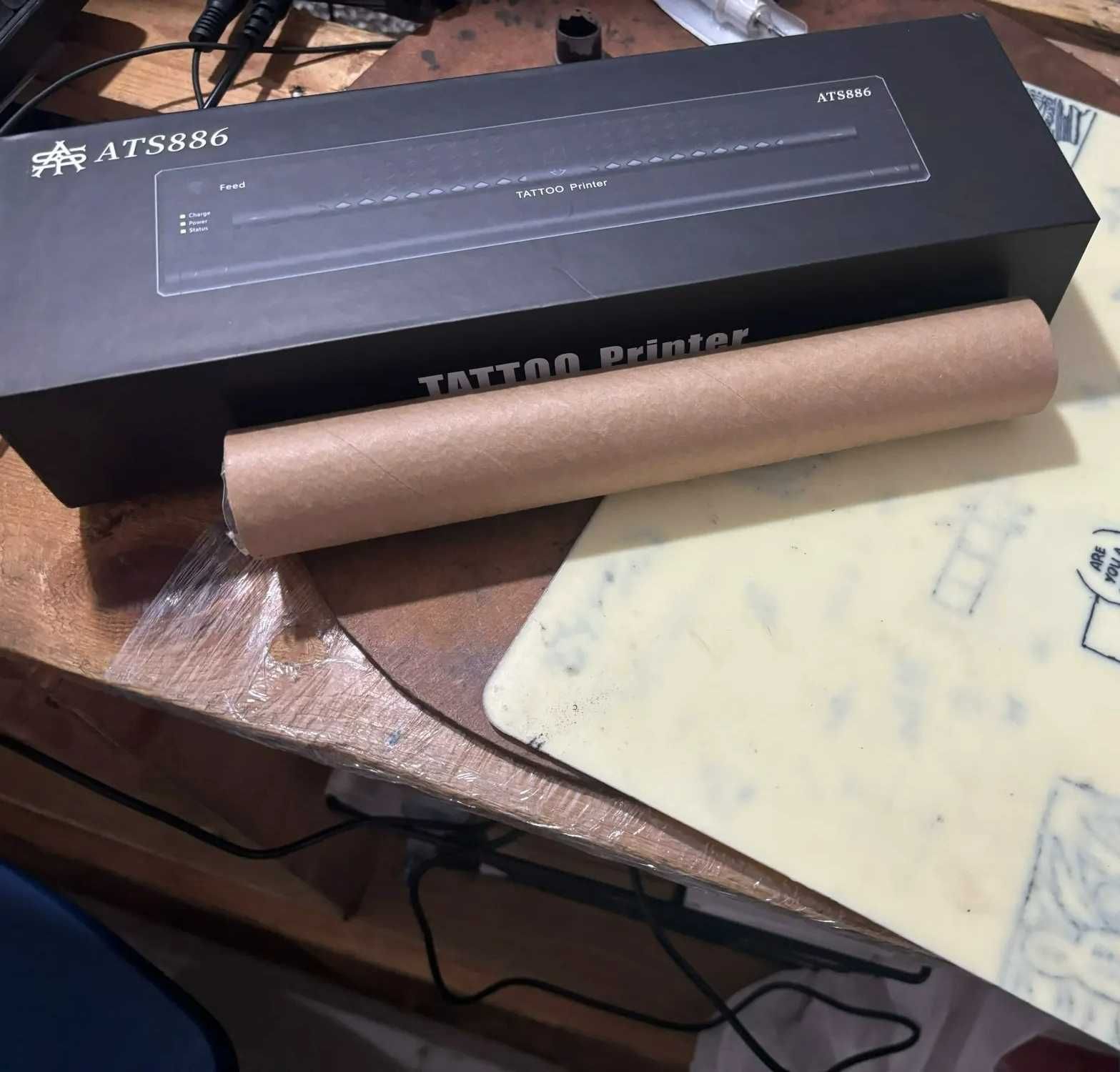 Портативный беспроводной принтер для татуировок ATS886, Bluetooth