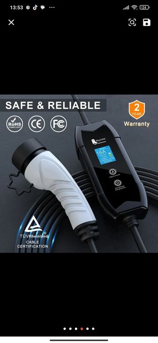 Зарядний пристрій для електромобілів  220v Type1 Feyree 3,5KW 16A