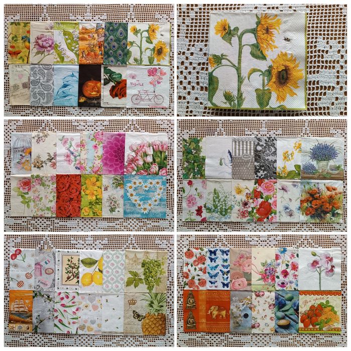 Pakiet 60 sztuk serwetek do decoupage nr 6