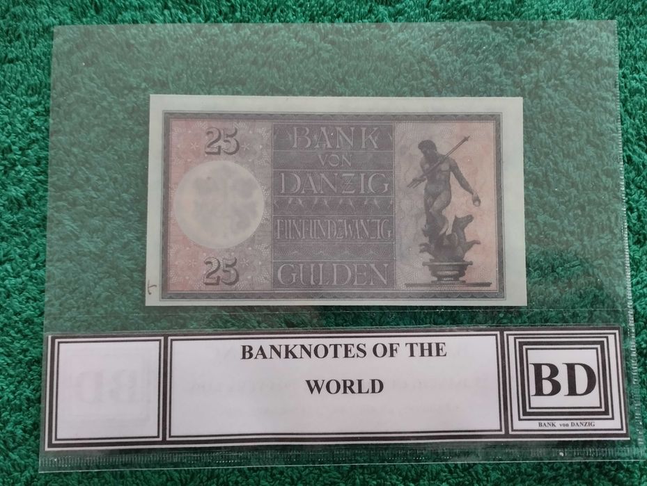 WOLNE MIASTO GDAŃSK 25 gulden 1924 UNC  seria B - BANK von DANZIG