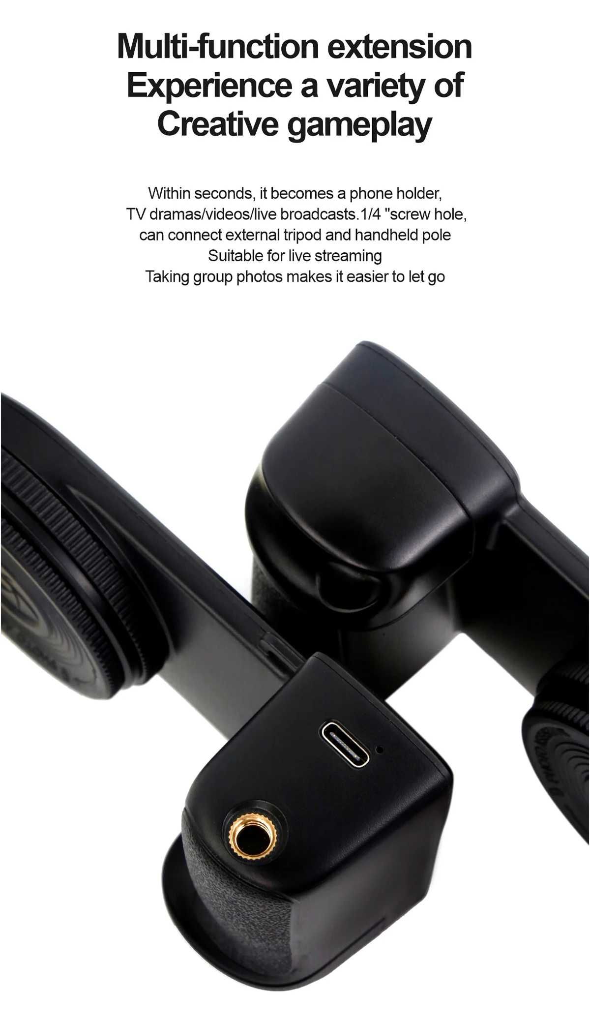 Uchwyt aparatu MagSafe do iPhone'a 16 Android Bluetooth  z Lampą