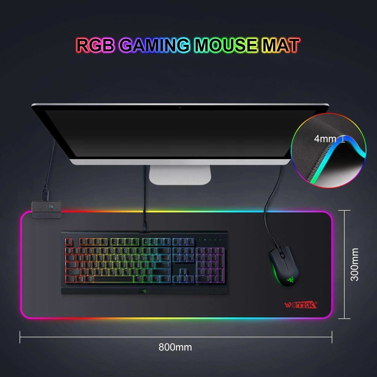 WOTEK gms-x5 Podkładka pod mysz 80x30 RGB LED
