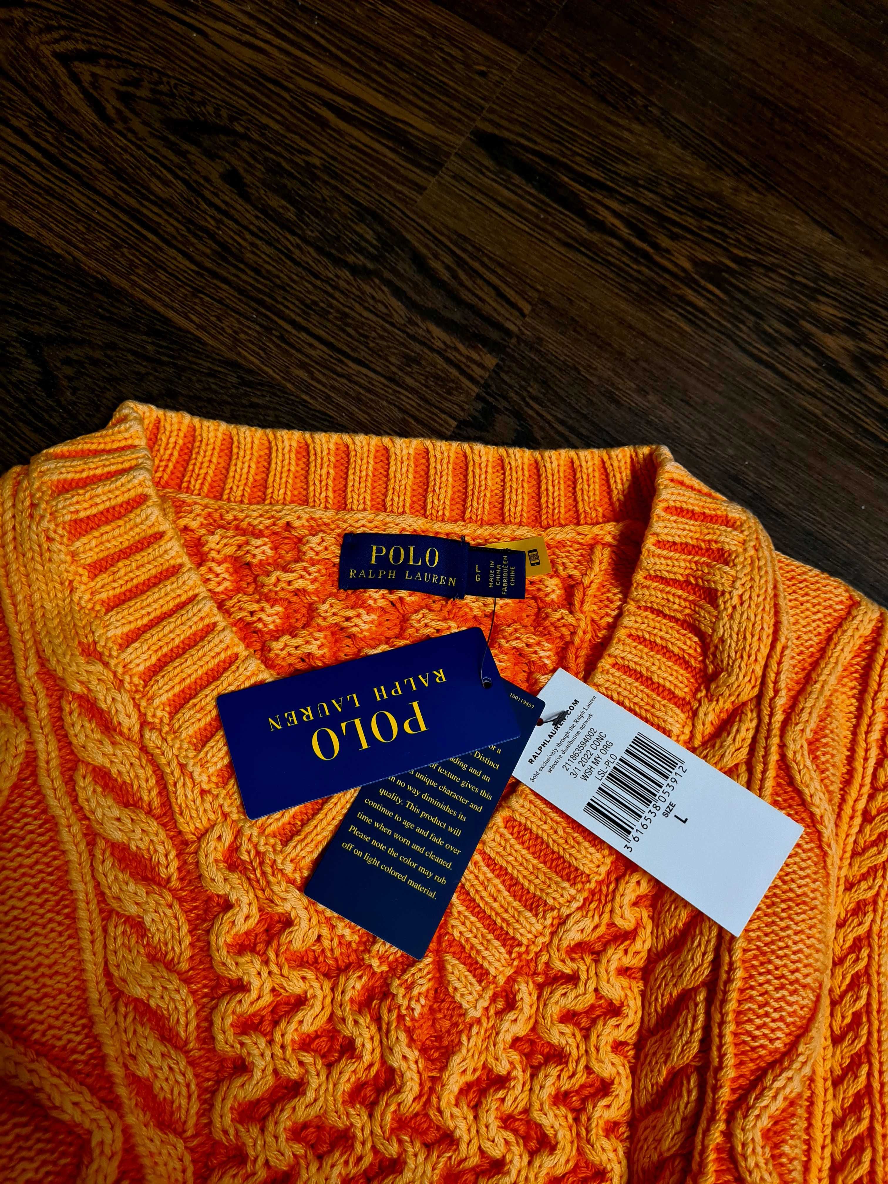 Sweter Ralph Lauren pomarańczowy L