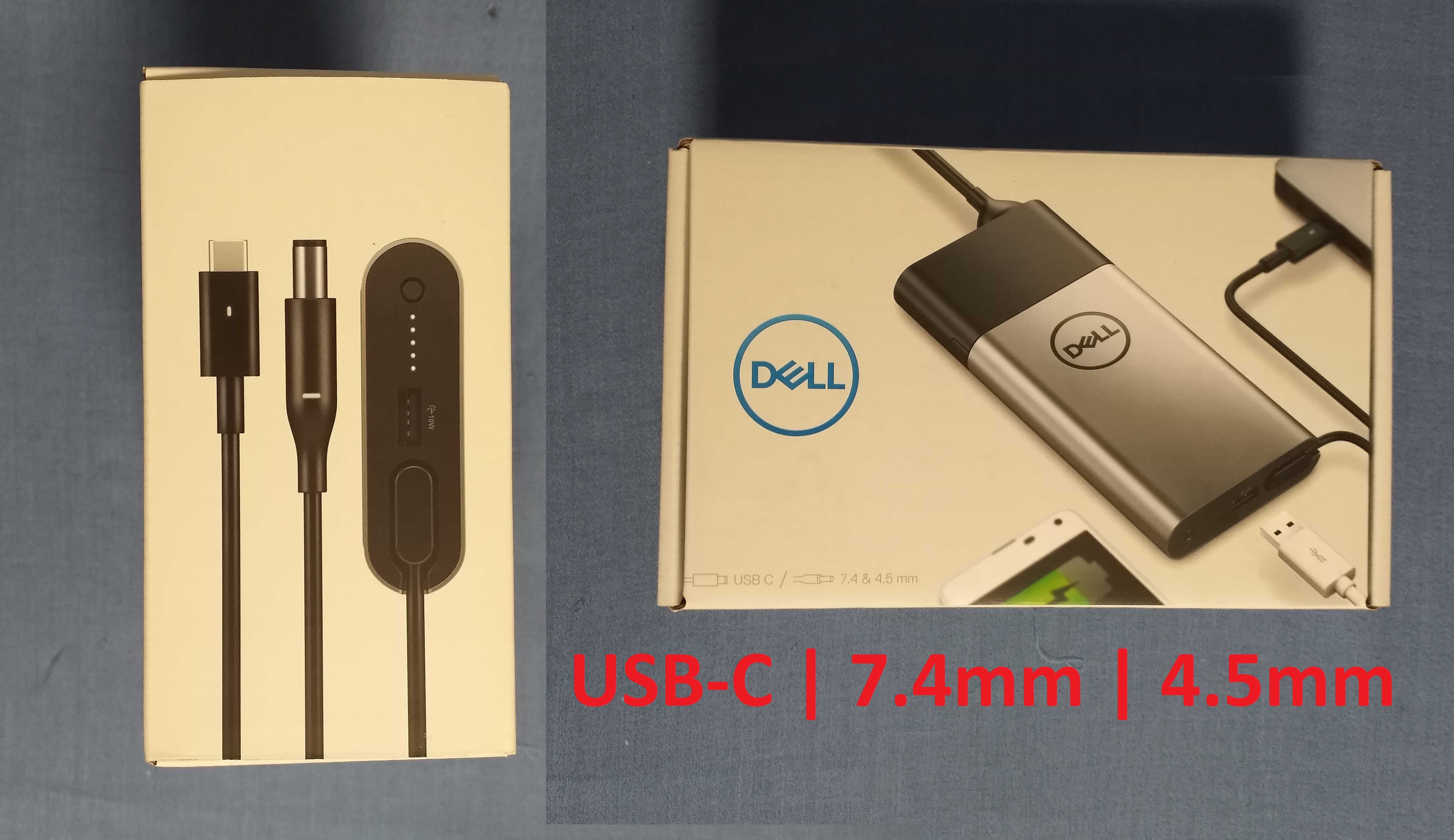 Павербанк + зарядка DELL 45W 12800mAh 18650 Li-Ion, USB-C 7.4 4.5 мм
