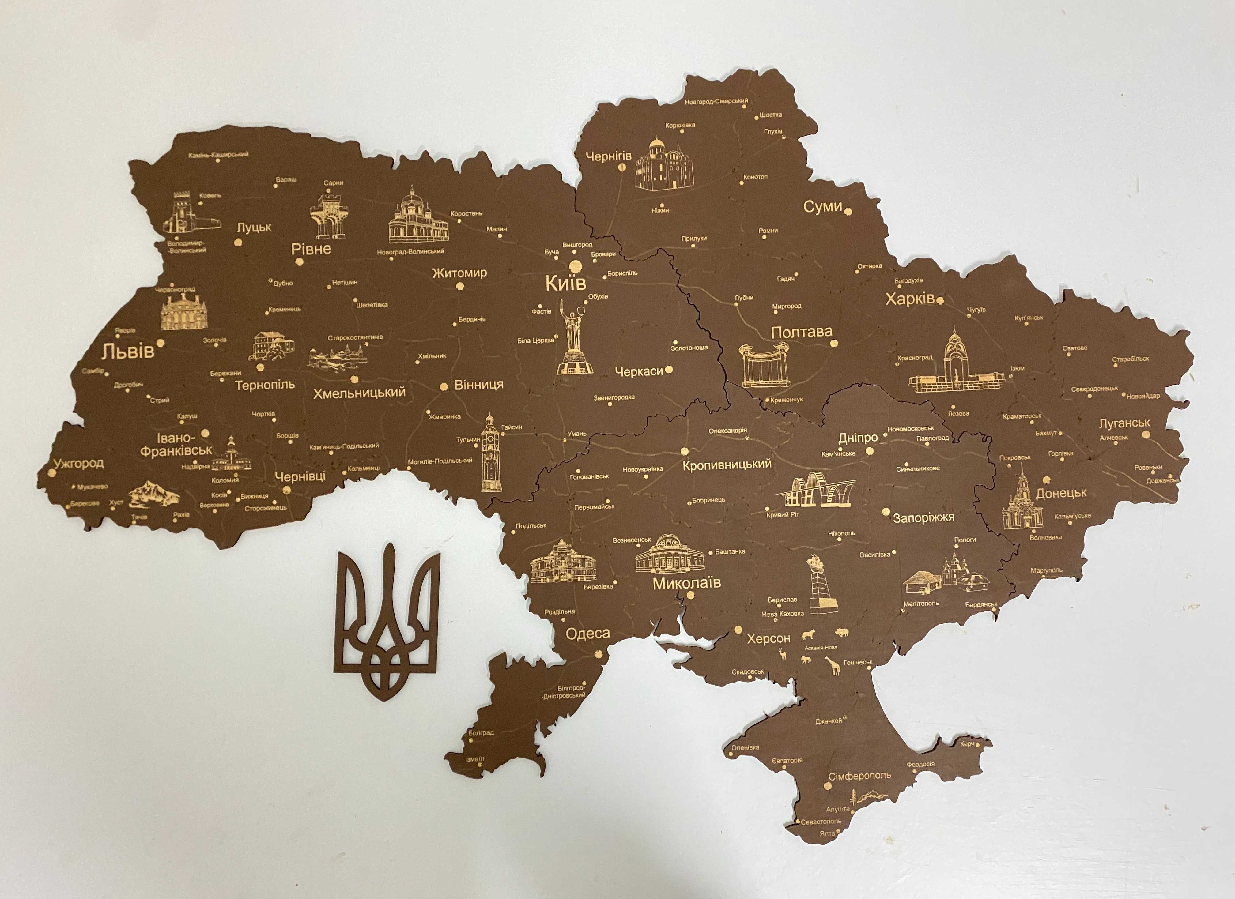 Деревянная карта Украины - Дерев'яна карта України