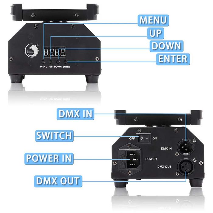 UKing 2pcs LED Moving Heads RGBW Beam dmx512