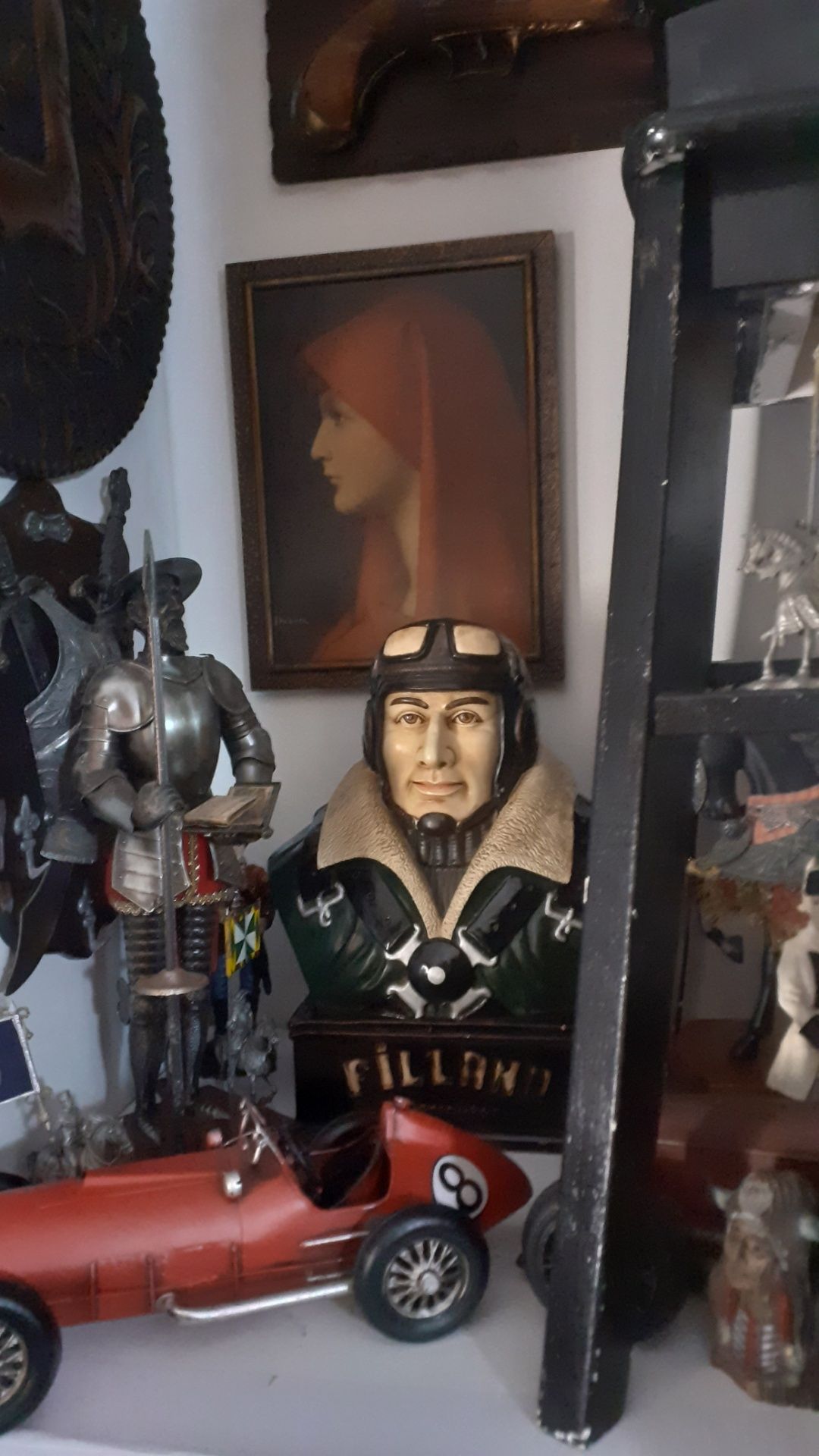 Estátua Busto Vintage Aviador Fillano loja Publicidade