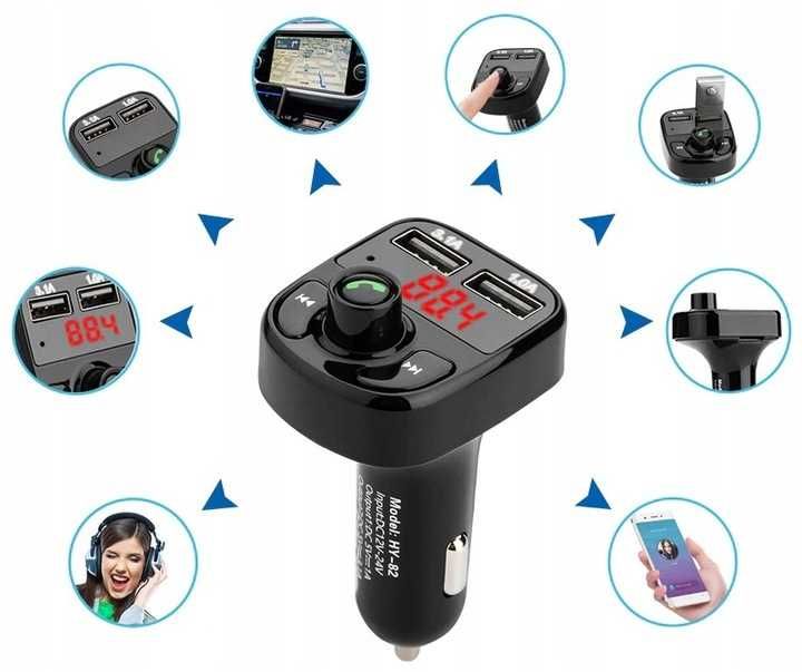 TRANSMITER bluetooth FM MP3 SD ładowarka 2xUSB
