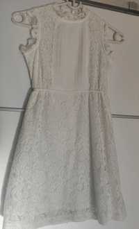 Sukienka koronkowa, ecru, YOUNG STYLE r.122/128 cm, okazjonalna