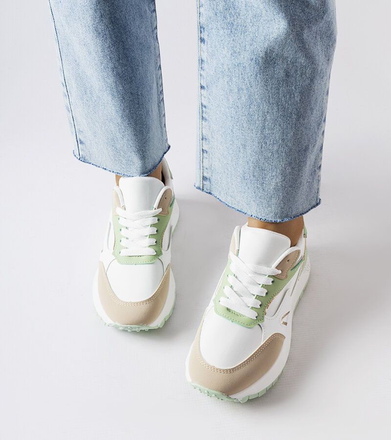 Biało-zielone sneakersy Batilda 39