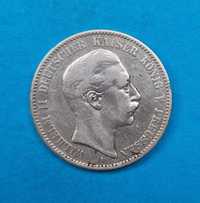 Niemcy Cesarstwo, Prusy 2 marki 1893, Wilhelm II, dobry stan Ag 0,900