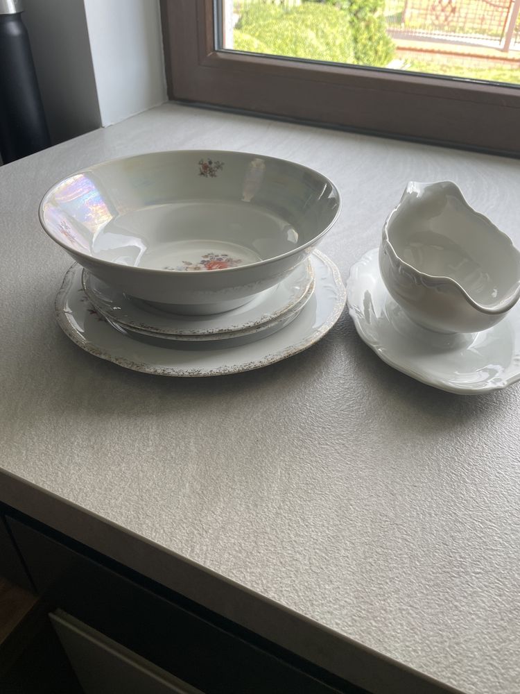 Biała porcelana zestaw 5 sztuk