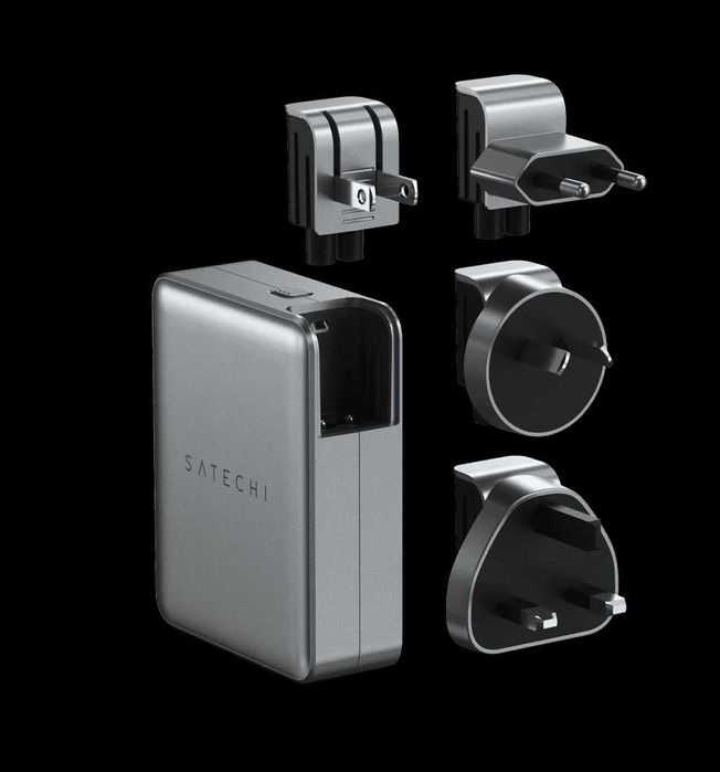 Satechi 145W USB-C 4-Port PD GaN Travel Charger Space Gray