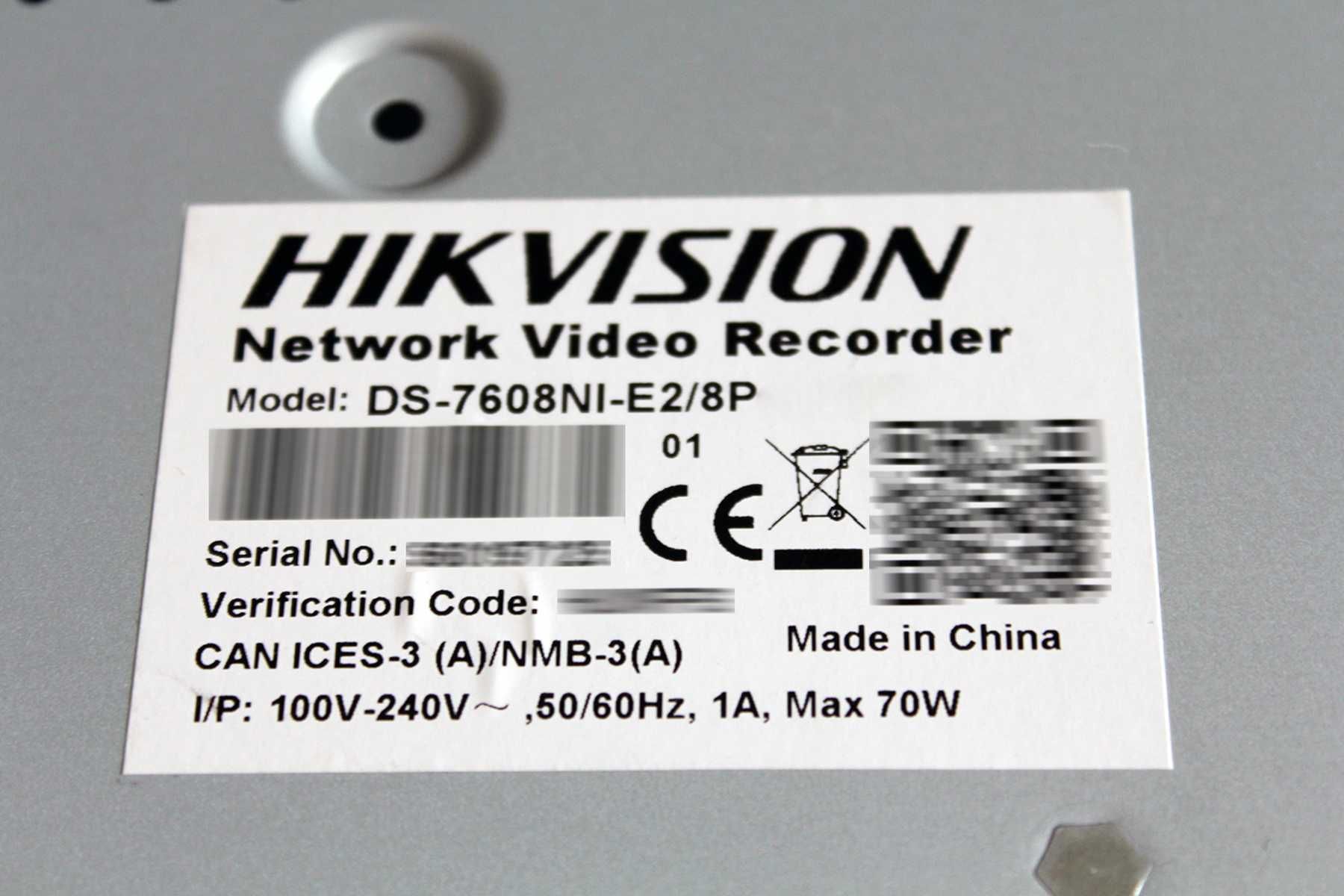 Видеорегистратор Hikvision DS-7608NI-E2/8P • 8 POE портов •