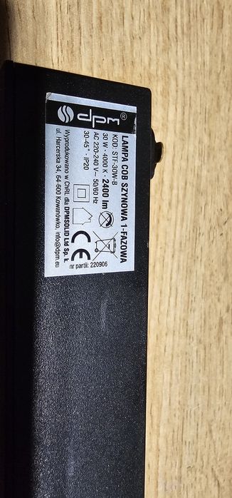 Lampa szynowa reflektor spot szynowy 1 fazowy