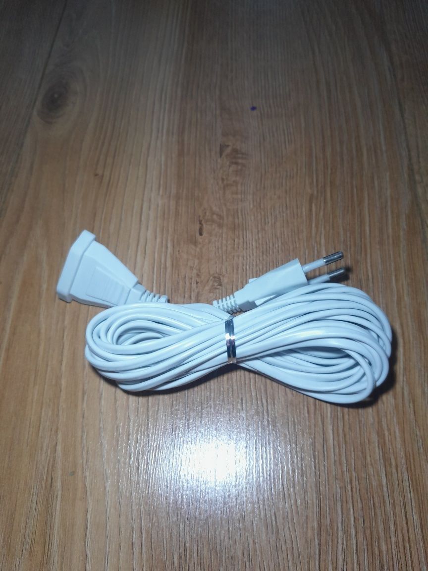 Kabel / Przedłużacz 5m Bialy do lampek choinkowych,  Telefonu, laptopa