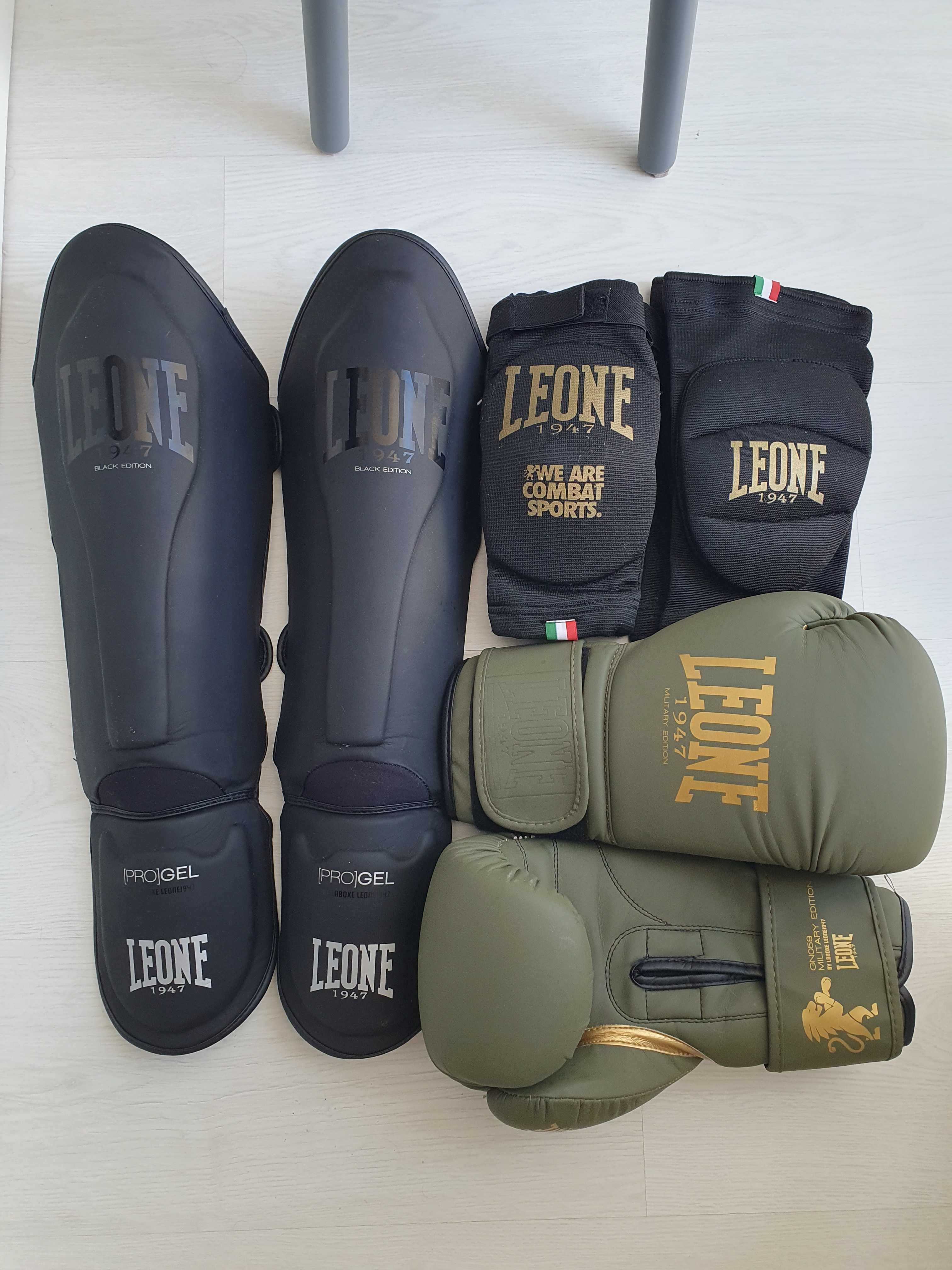 Muay Thai/Kickboxing: luvas, caneleiras, cotoveleiras, joelheiras