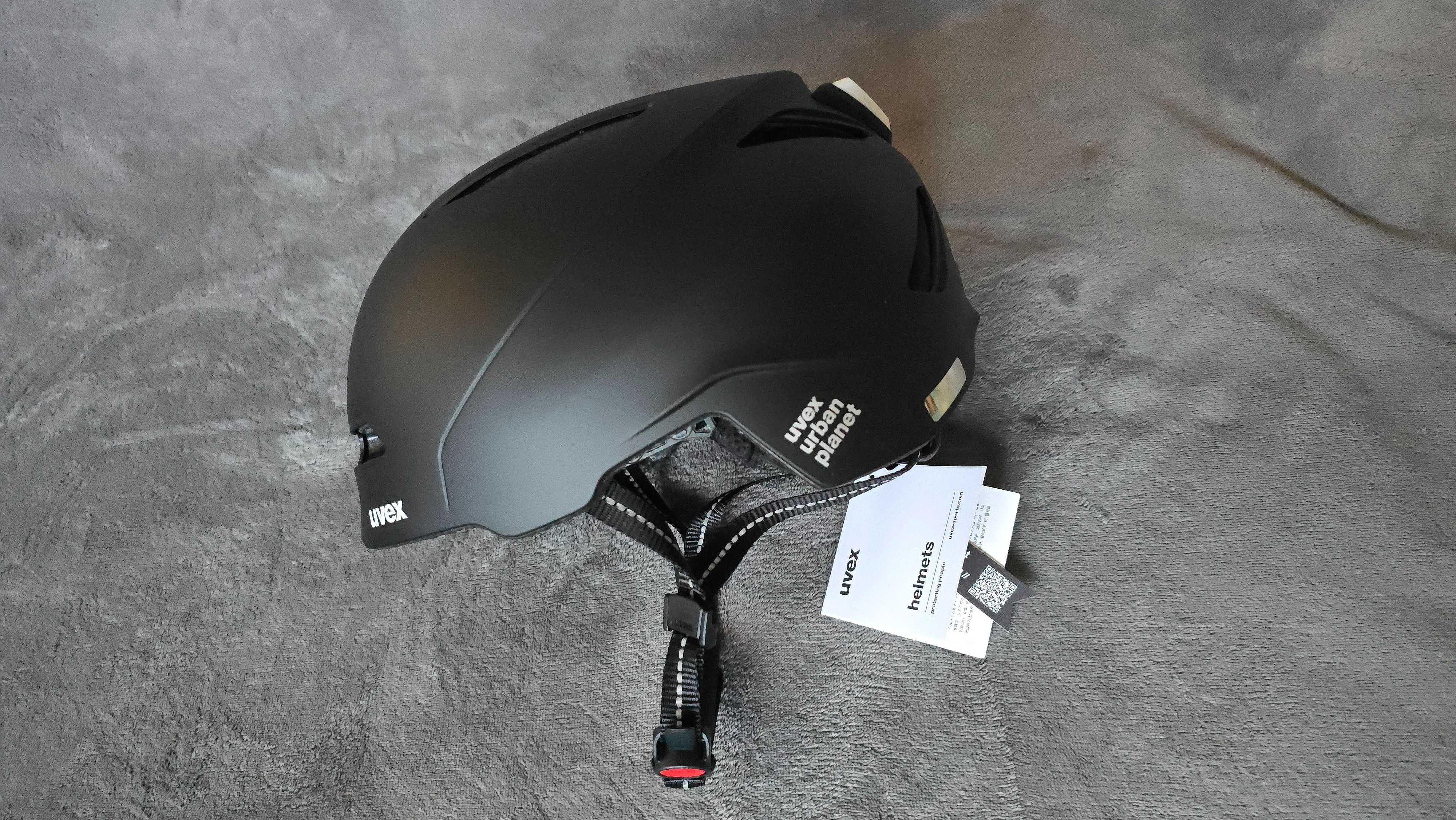 Kask rowerowy MTB miejski Uvex Urban Planet LED black mat 58-61cm
