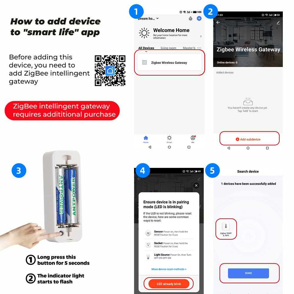 Sensor de temperatura e humidade TUYA ZigBee wifi (NOVO)