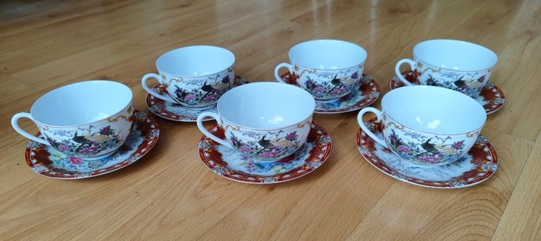 Komplet japońska porcelana Yamasen filiżanki gold Collection