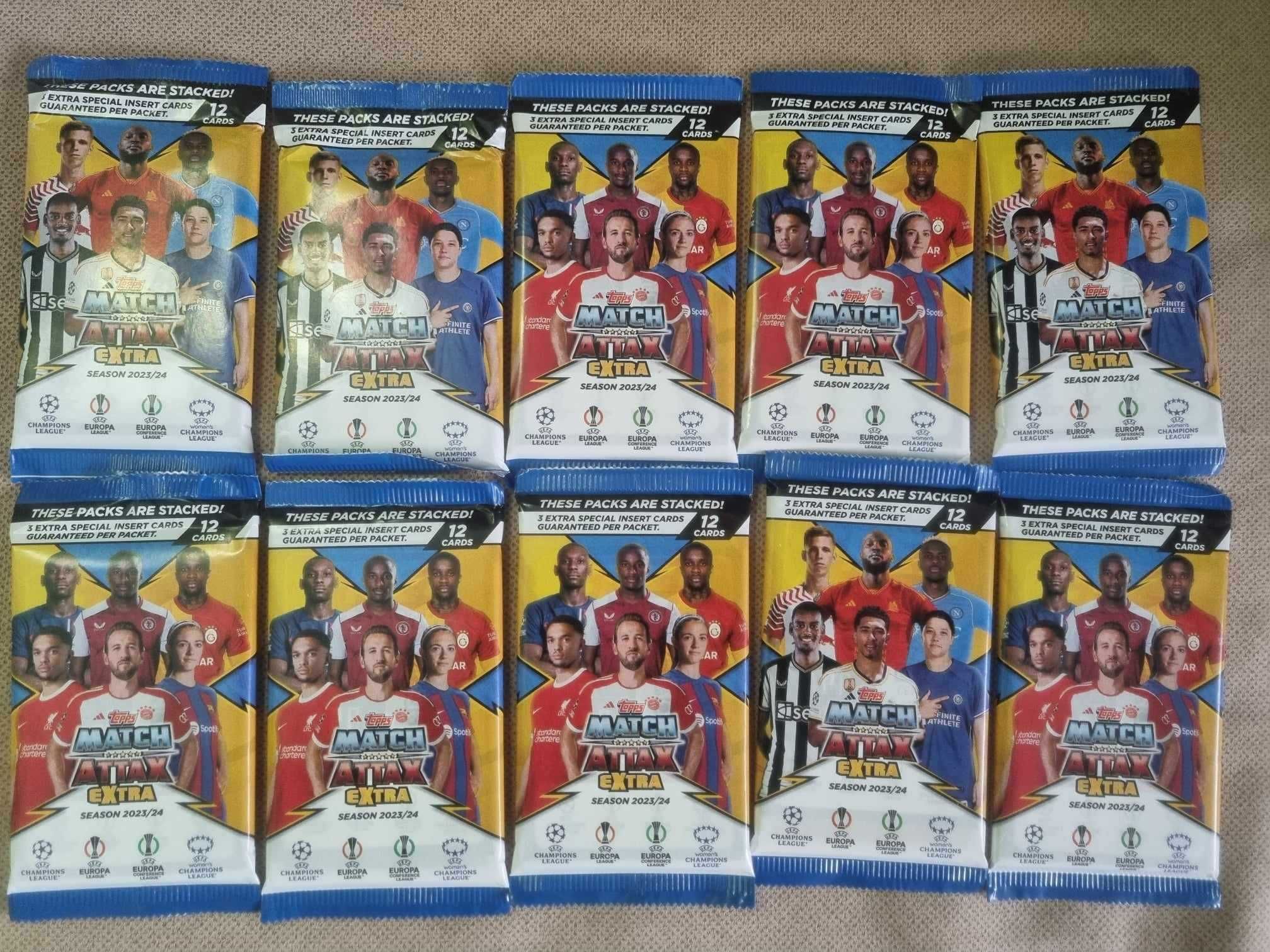 15 Saszetek z Kartam Champions League Match Attax 2024 Extra