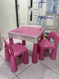 Дитячий рожевий стіл tega Baby  З двома стільчиками
