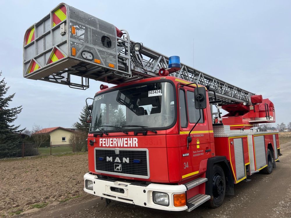 Man 14.232 Drabina Strażacka, pożarniczy, strażacki