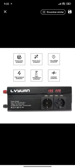 Inversor de corrente elétrica de 12v\TOP