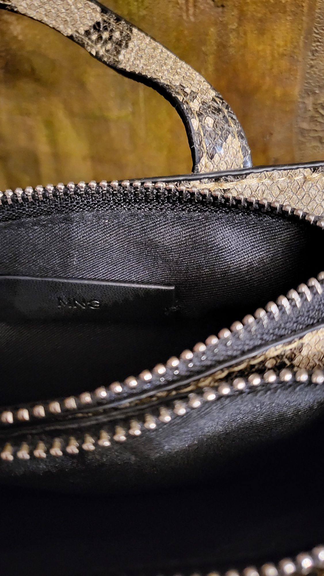 Женская мини сумка МANGО кросс боди через плечо рептилия Манго