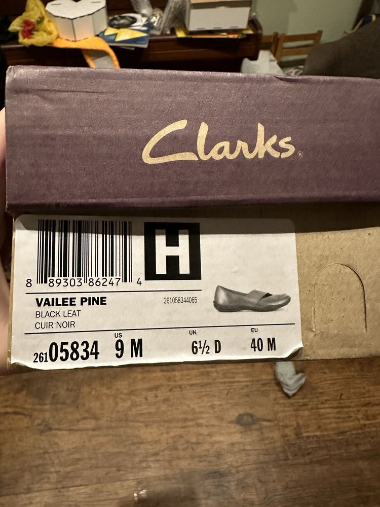 Туфлі clarks, 39 розмір, на вузьку ногу
