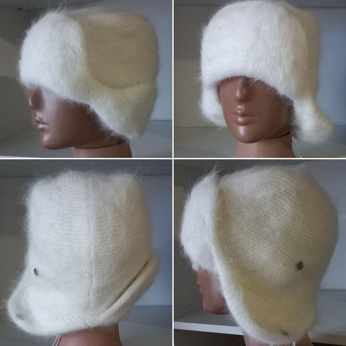 Женская вязаная шапка-ушанка Знижка 10%