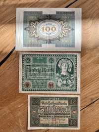 Zestaw 3 banknotów Marek niemieckich z 1920 roku