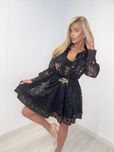 Elegancka sukienka z halką dwa kolory cyrkonie Paparazzi