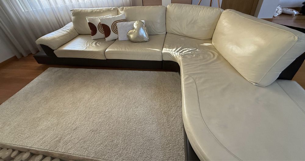 Sofá em pele, chaise longue