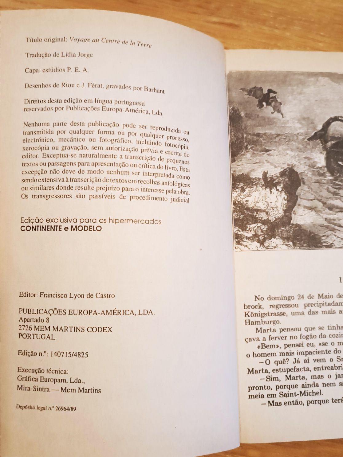 Livro "Viagem ao Centro da Terra" de Júlio Verne