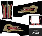 Vinil/decal para flipper/pinball para restauro da caixa da INDER