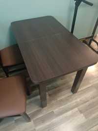 Stół ciemny orzech + 4 krzesła