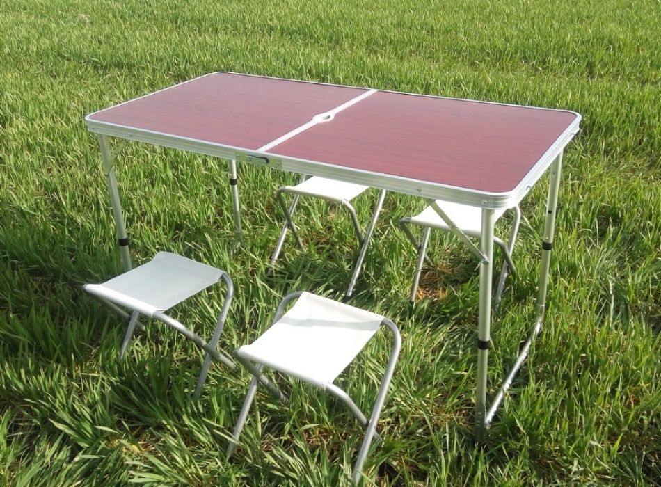 Раскладной стол для пикника в чемодане Folding Table + 4 стула