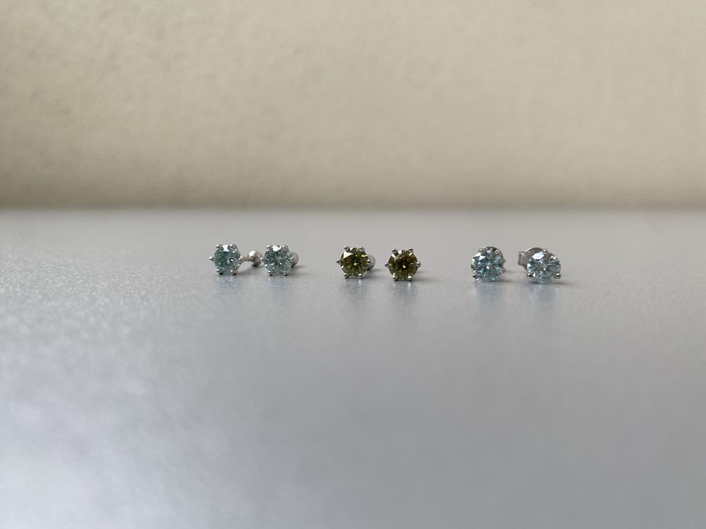 Остання пара! Муасаніт конкурент діамантів блакитний 0.5 ct муассанит