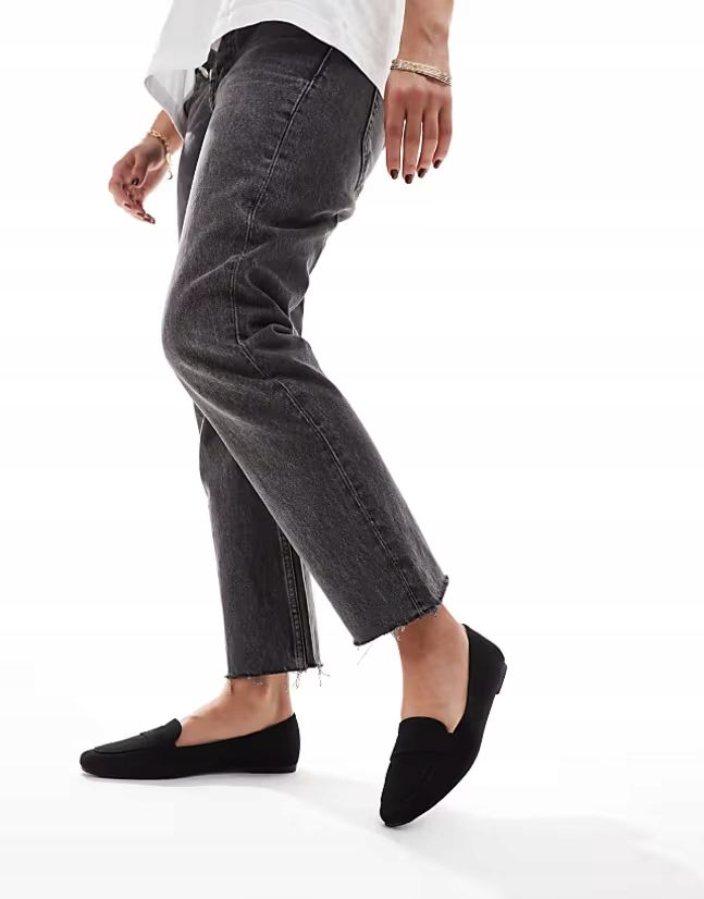 Asos Design 37 Czarne Mokasyny Lilie Klasyczne J25942