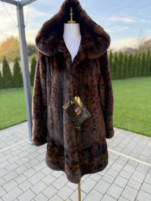 Futro naturalne z norek, grzbiety, nowe S M panterk