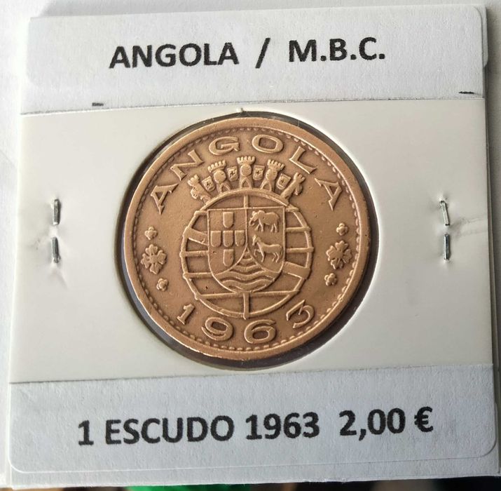 3 Moedas Portuguesas de 1 Escudo da Ex colónia Ultramarina de Angola