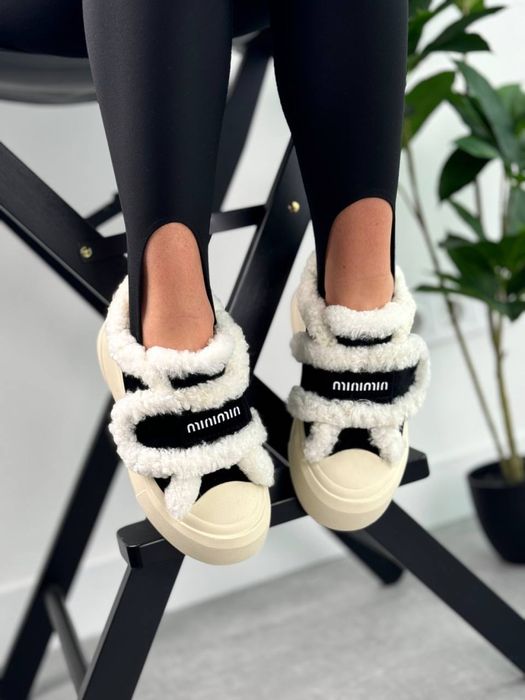 Женские угги лоферы автоледи Miu Miu