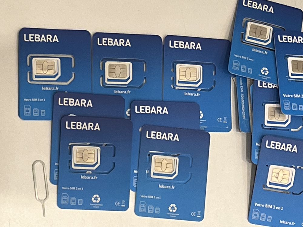 Lebara FR +33 francuski Starter Karta Prepaid SIM Card + €5.00 Aktywna
