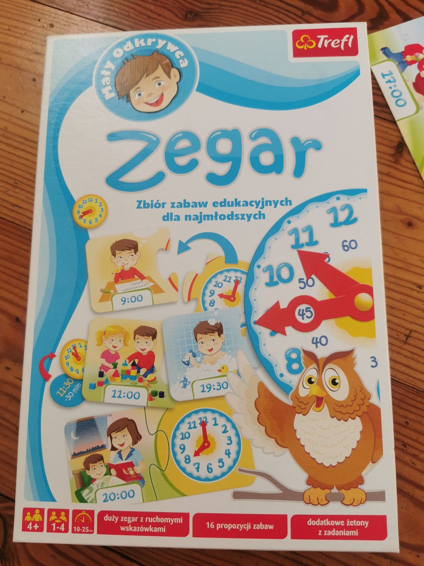 Zegar Trefl mały odkrywca zbiór zabaw