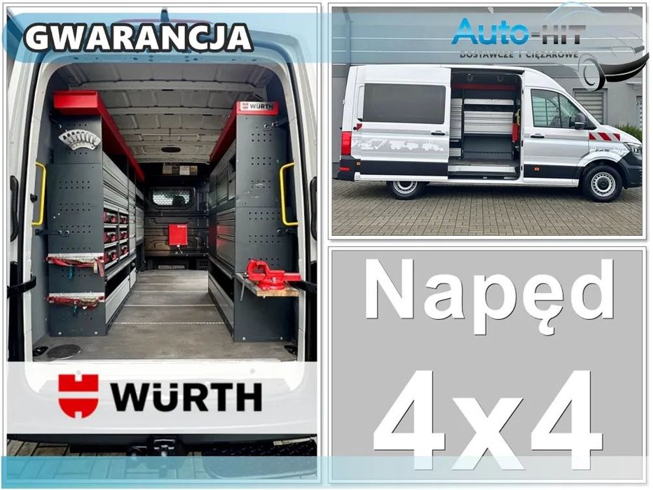 Volkswagen Crafter  L3H3 Napęd 4x4 Drzwi 270st. Warsztat WURTH Przetwornica 230V Hak 177KM