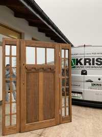 Drzwi zewnętrzne drewniane Amerykańskie Na Wymiar Czyste Powietrze