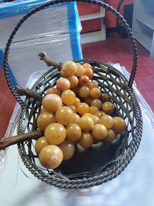 Cesta decorativa em estanho de fruteira